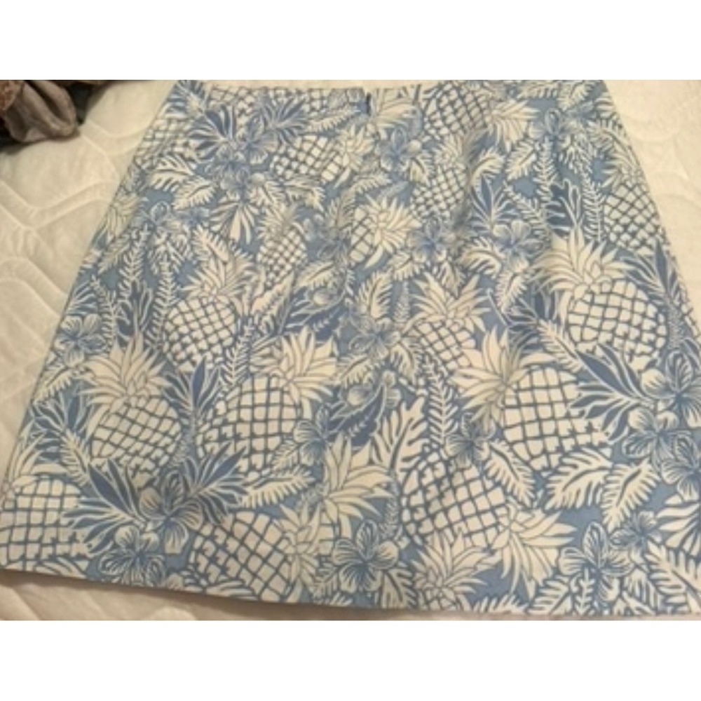 Vineyard Vines Pineapple Print Skirt Women's Size 12 Blue White Cotton - Picture 5 of 5